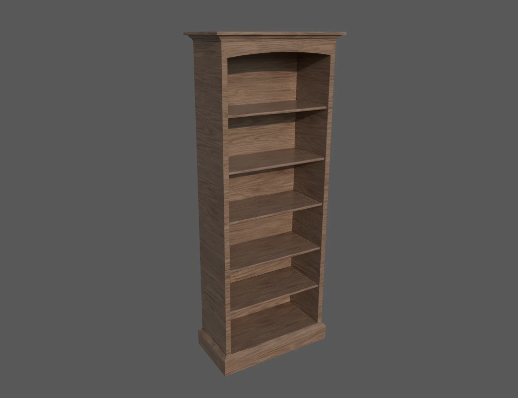 wooden bookcase 3D Model .c4d .max .obj .3ds .fbx .stl .blend 