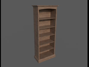 wooden bookcase 3D मॉडल