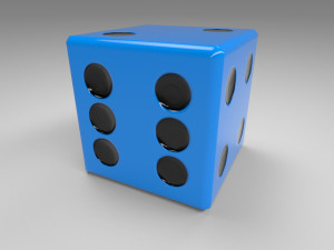 dice d6 game ready pbr 3D Model