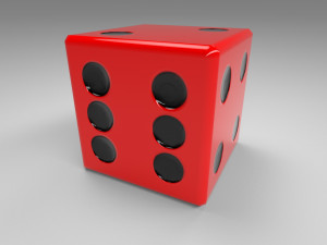 dice d6 game ready pbr 3D Model