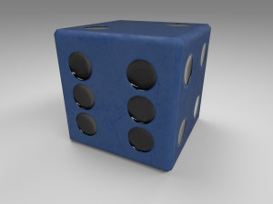 dice d6 game ready pbr 3D Model