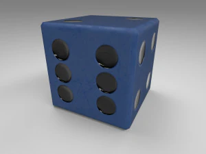 dice d6 game ready pbr 3D Model