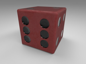 dice d6 game ready pbr 3D Model