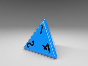 dice d4 game ready pbr 3D मॉडल