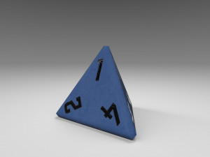 dice d4 game ready pbr 3D मॉडल