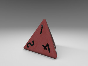 dice d4 game ready pbr 3D मॉडल