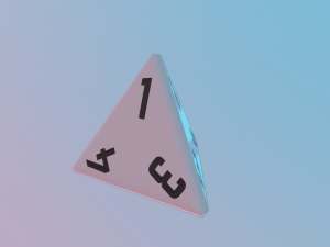 dice d4 game ready pbr Model 3D