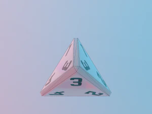 dados d4 jogo pronto pbr Modelo 3D