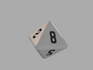 dice d8 game ready pbr 3D Model