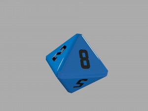 dice d8 game ready pbr 3D Model