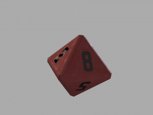 dice d8 game ready pbr 3D Model