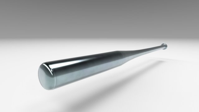 baseball bat aluminum free low-poly Model 3D .c4d .max .obj .3ds .fbx .stl .blend 