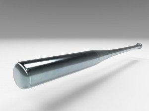 baseball bat aluminum free low-poly 3D Model