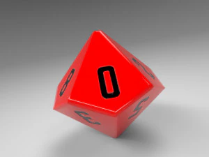 dice d10 game ready pbr 3D Модель