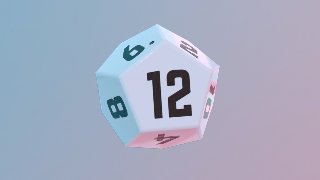 dice d12 game ready pbr 3D Модель .c4d .max .obj .3ds .fbx .stl .blend 