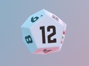 dice d12 game ready pbr 3D Модель