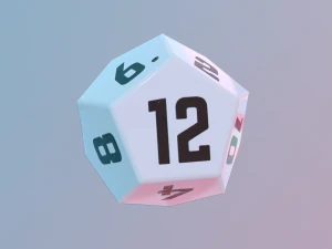 kości d12 gra gotowa pbr Model 3D