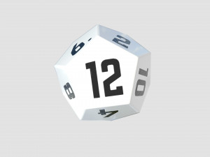 dice d12 game ready pbr 3D Модель