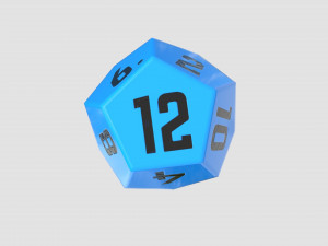 dice d12 game ready pbr 3D Модель