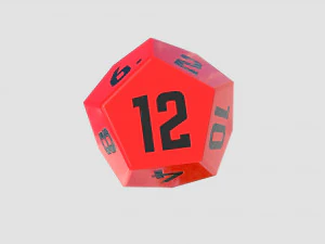 dice d12 game ready pbr 3D Model