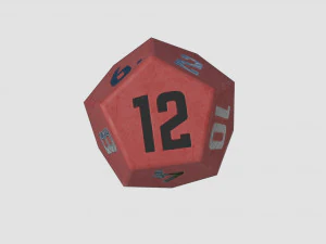 dice d12 game ready pbr 3D Model