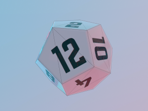 dice d12 game ready pbr 3D Модель