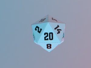 dice d20 game ready pbr 3D Model