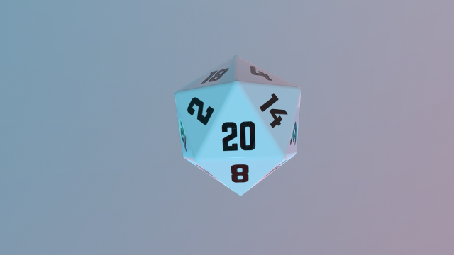 dice d20 game ready pbr 3D Model .c4d .max .obj .3ds .fbx .stl .blend 