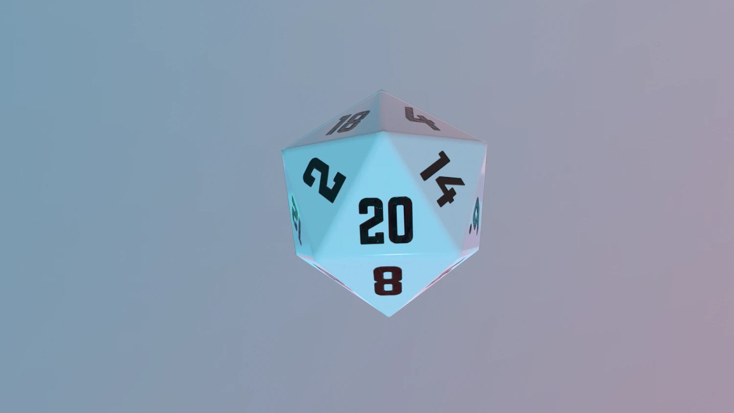 dice d20 game ready pbr 3D Model .c4d .max .obj .3ds .fbx .stl .blend 