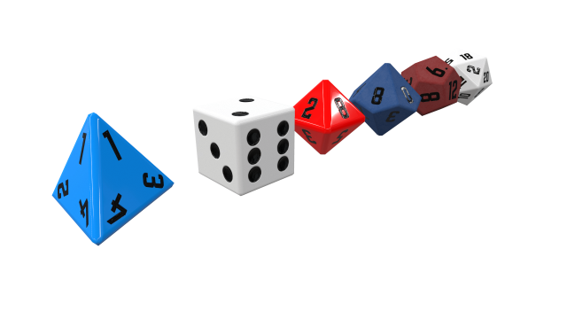 collection dice set for role-playing games - game ready pbr Model 3D .c4d .max .obj .3ds .fbx .stl .blend 