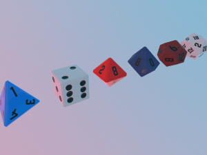 collection dice set for role-playing games - game ready pbr Model 3D