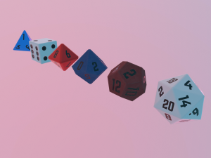 collection dice set for role-playing games - game ready pbr Model 3D