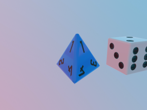 collection dice set for role-playing games - game ready pbr Model 3D