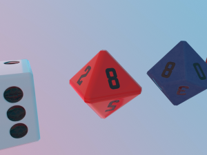collection dice set for role-playing games - game ready pbr Model 3D