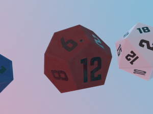 collection dice set for role-playing games - game ready pbr Model 3D