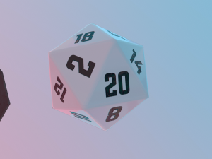 collection dice set for role-playing games - game ready pbr Model 3D