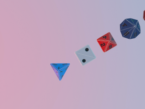 collection dice set for role-playing games - game ready pbr Model 3D