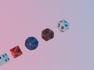 collection dice set for role-playing games - game ready pbr Model 3D