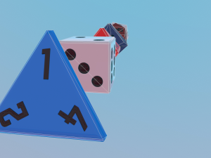 collection dice set for role-playing games - game ready pbr Model 3D