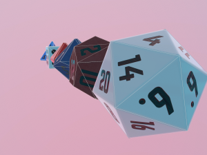 collection dice set for role-playing games - game ready pbr Model 3D