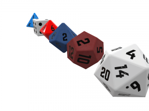 collection dice set for role-playing games - game ready pbr Model 3D