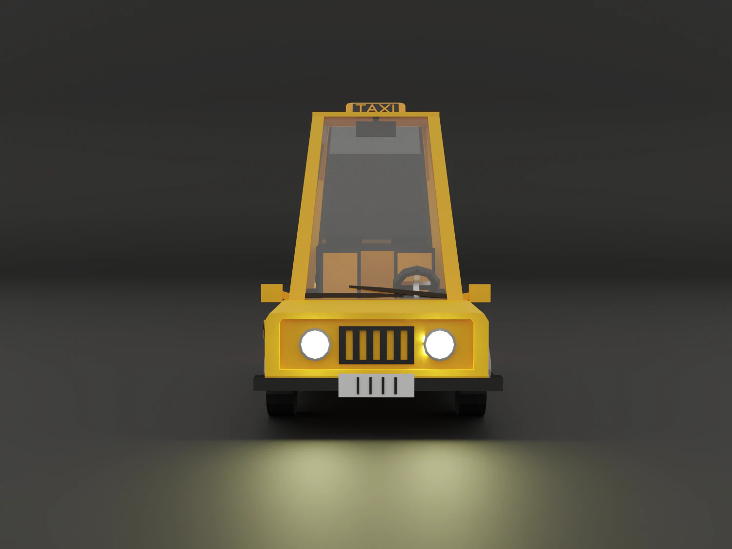 low-poly taxi 3D Model .c4d .max .obj .3ds .fbx .stl .blend 