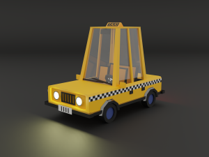 low-poly taxi Modelo 3D
