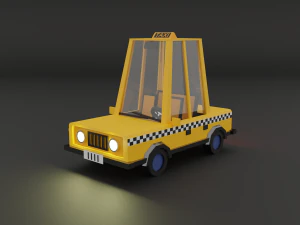 low-poly taxi 3D Model