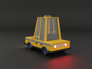 low-poly taxi Modelo 3D