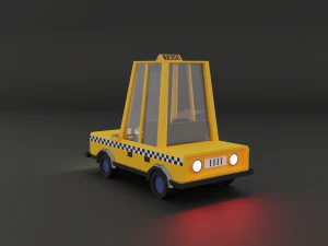 low-poly taxi 3D Model
