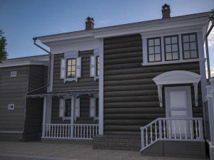 russian old wooden house 3D Model