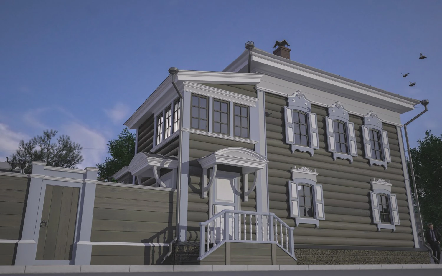 russian old wooden house 3D Model .c4d .max .obj .3ds .fbx .stl .blend