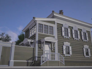 vieille maison en bois russe Modèle 3D