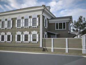 russian old wooden house Modelo 3D